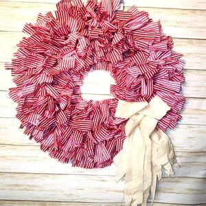 Peppermint 2 Rag Wreath